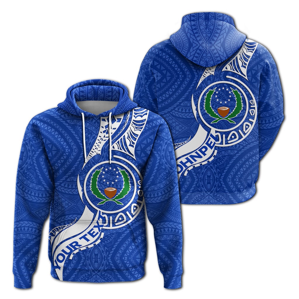 Custom Pohnpei Hoodie Micronesia Pride Blue LT12 - Wonder Print Shop