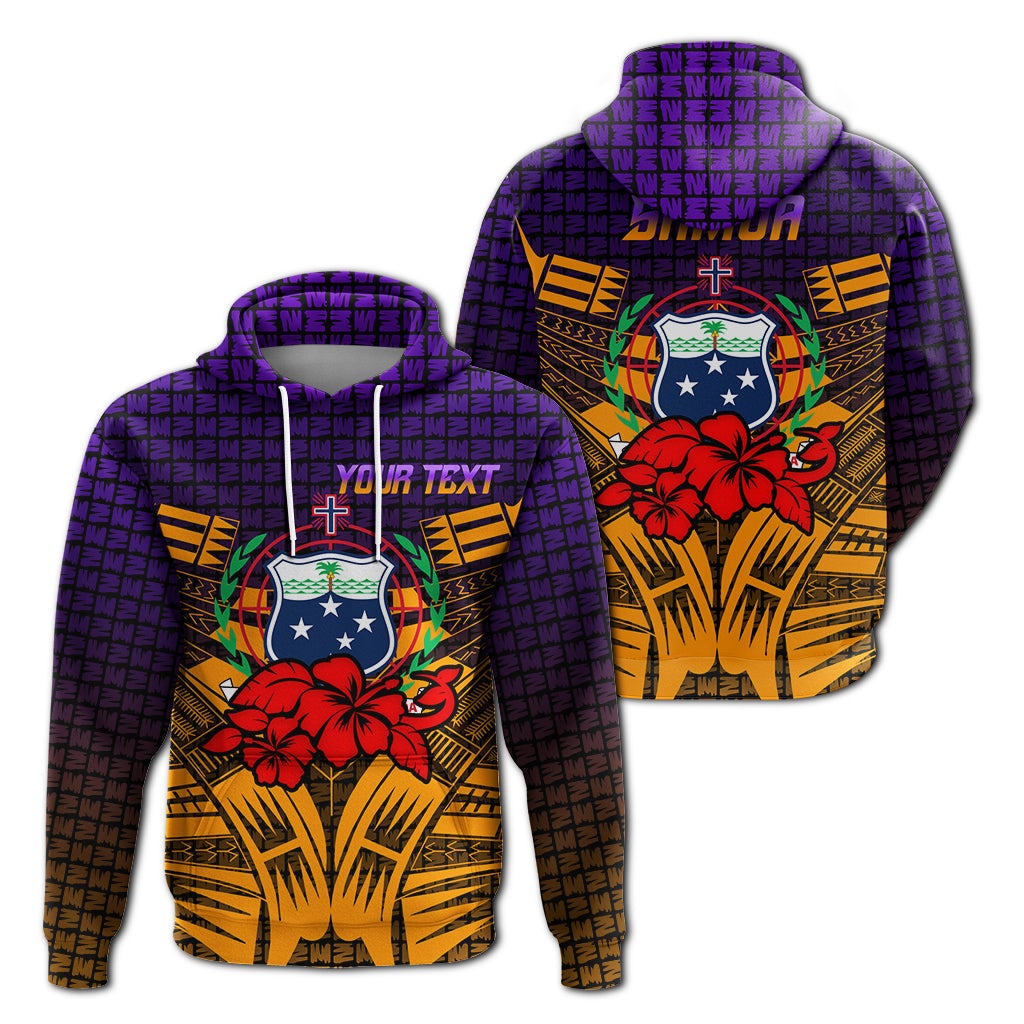 Custom Samoa Hoodie Hibiscus With Tribal LT12 - Wonder Print Shop