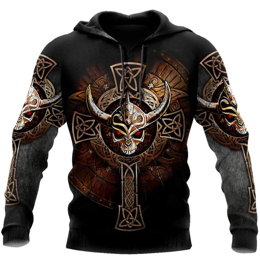 Viking Clothing Viking Skulls Hoodie RLT12 - Wonder Print Shop