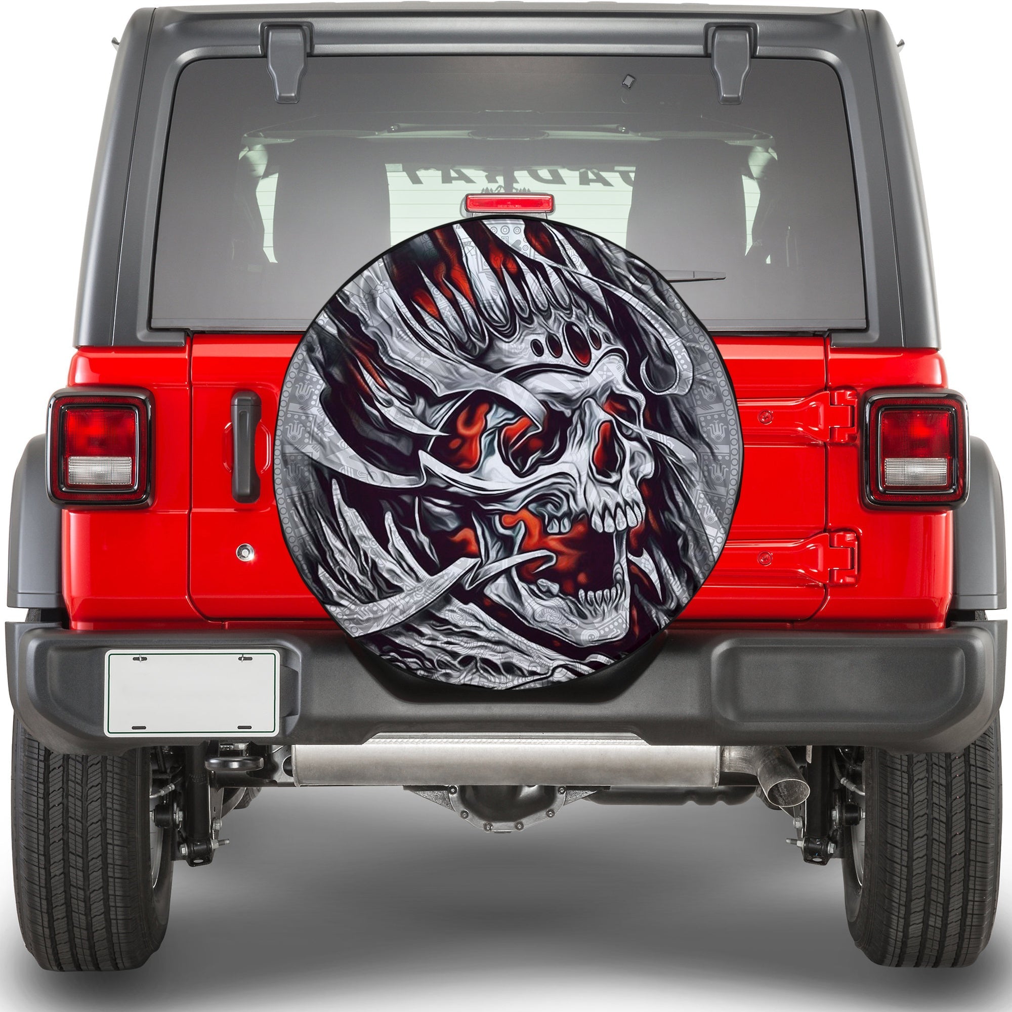 Mexico Spare Tire Cover - Skull with Aztec LT13 - Wonder Print Shop