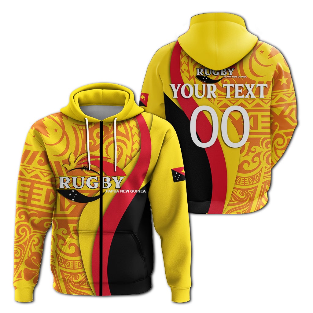 Custom Papua New Guinea Rugby Union Pride Zip Up Hoodie LT12 - Wonder Print Shop