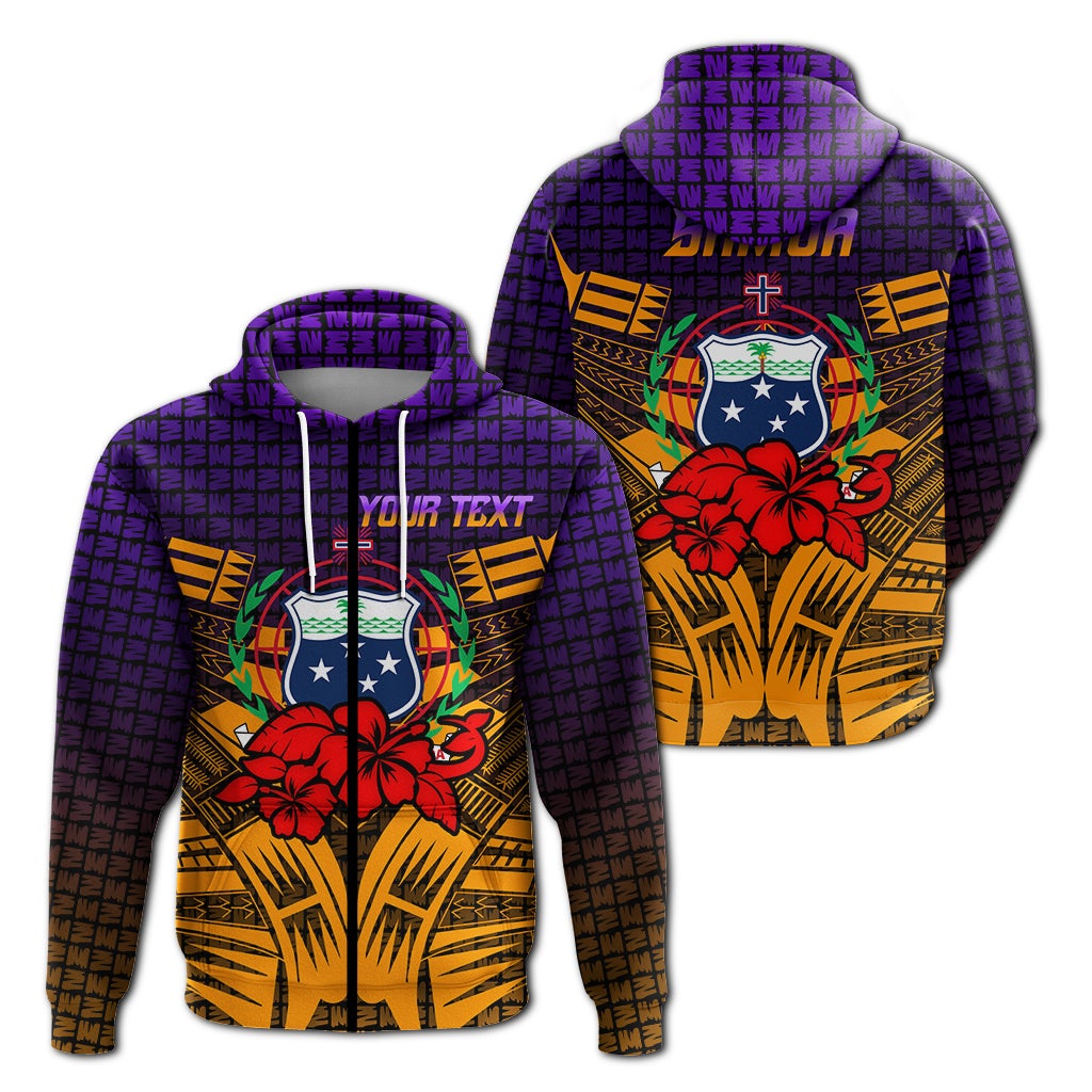 Custom Samoa Zip Hoodie Hibiscus With Tribal LT12 - Wonder Print Shop