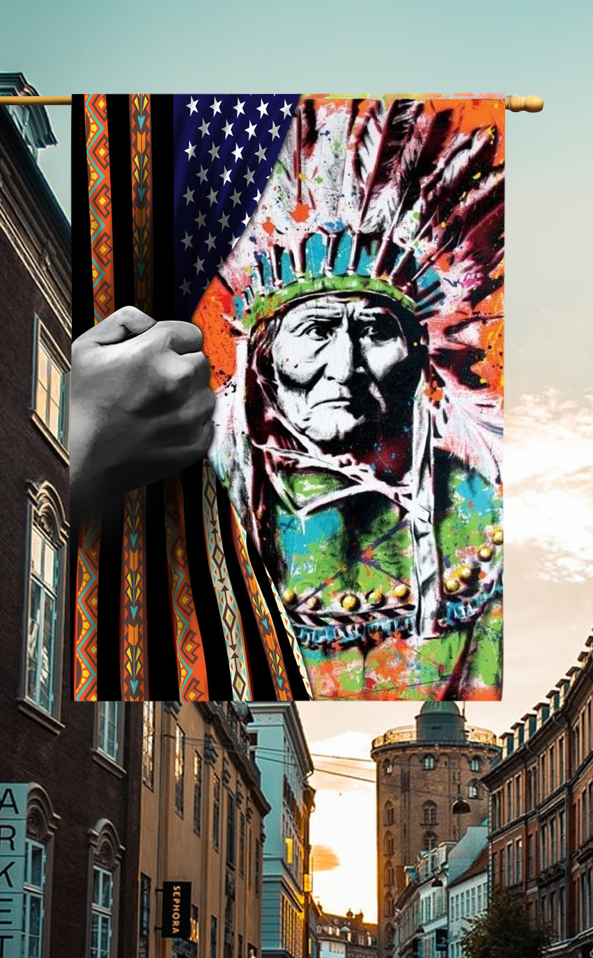 Native American Chief Full Color Flag Decor LT10 - Wonder Print Shop