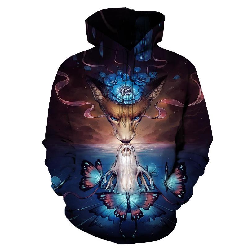 Skull Pattern Butterfly Native American All Over Hoodie LT10 - Wonder Print Shop