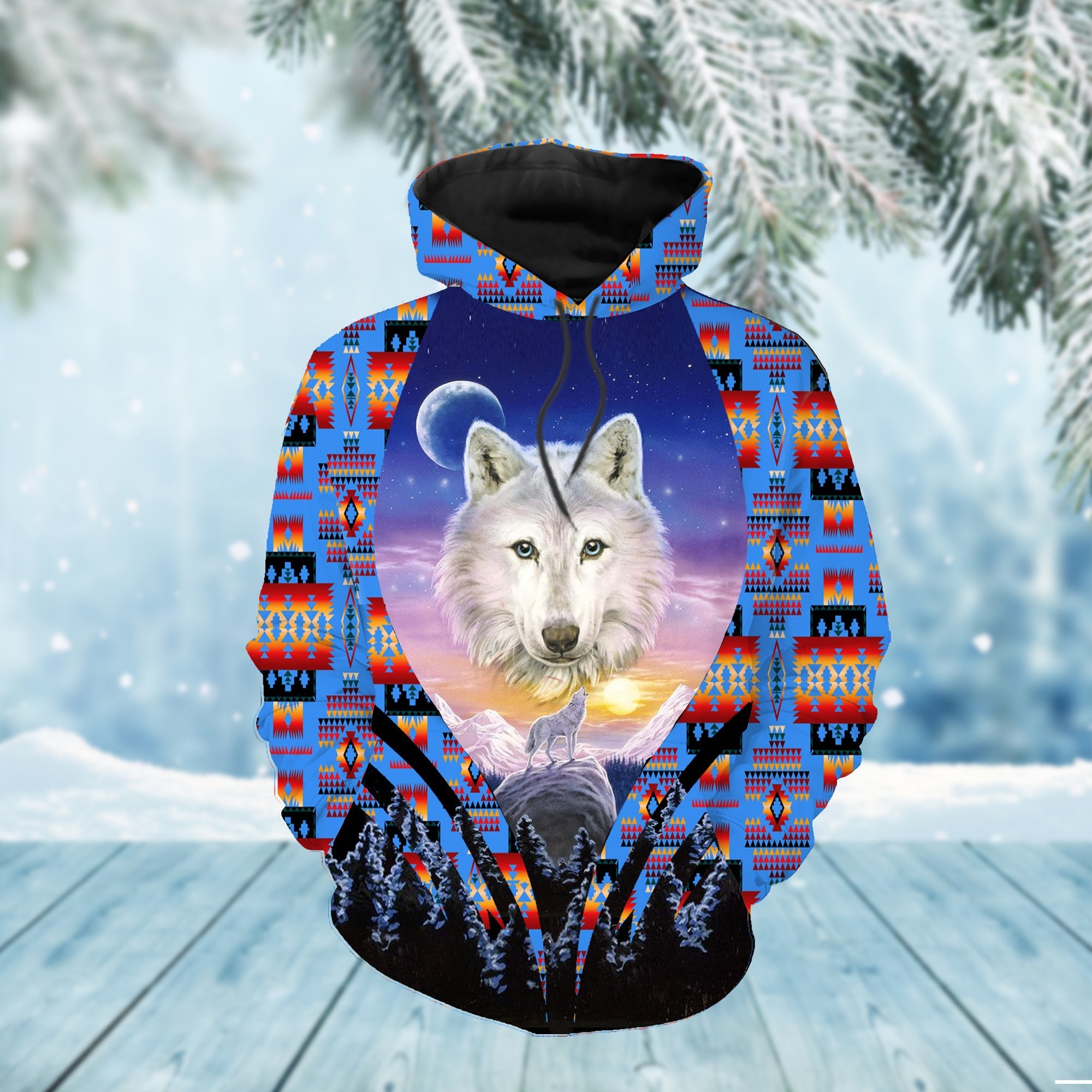 Wolf Native American 3D Hoodie LT10 - Wonder Print Shop