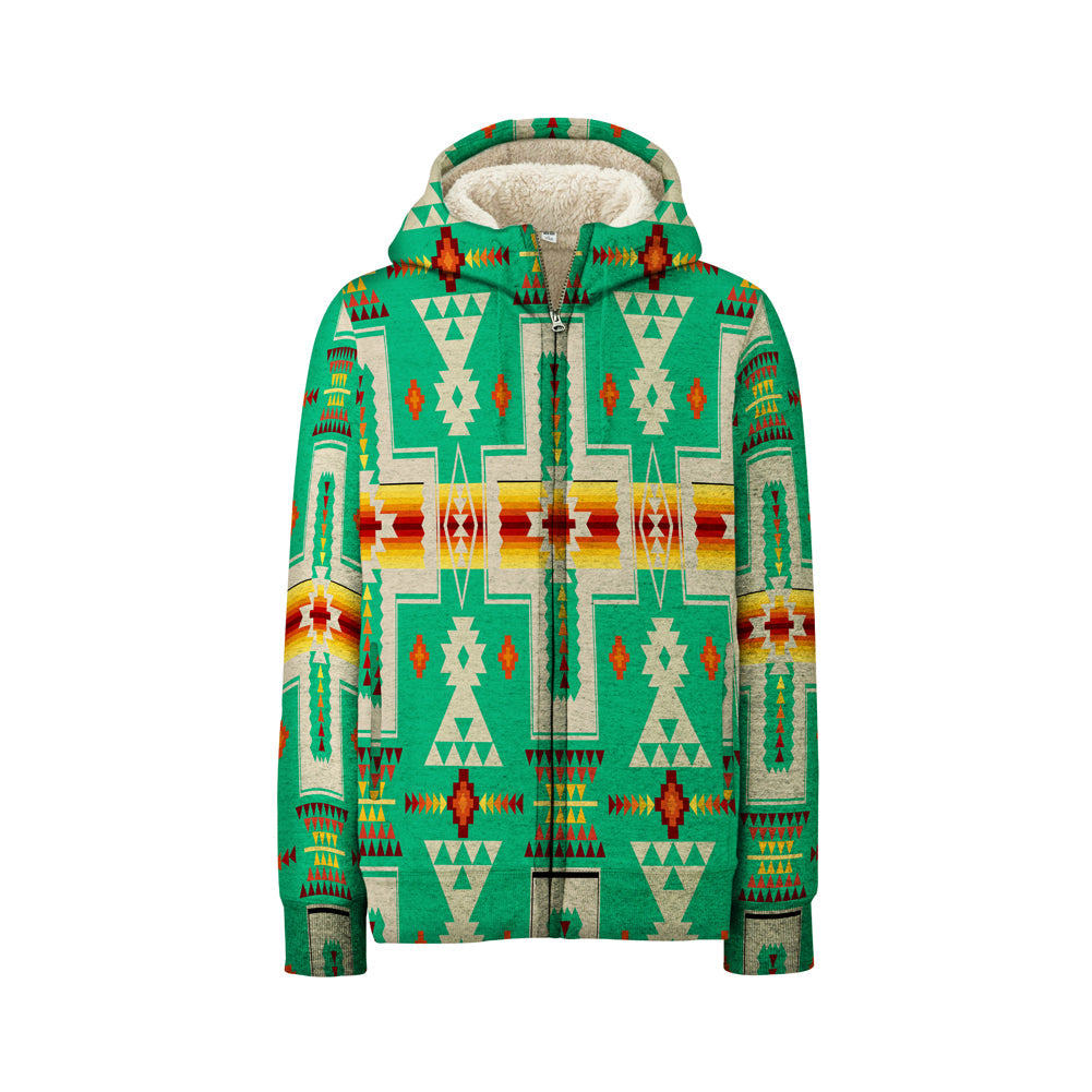 green-design-native-american-3d-fleece-hoodie