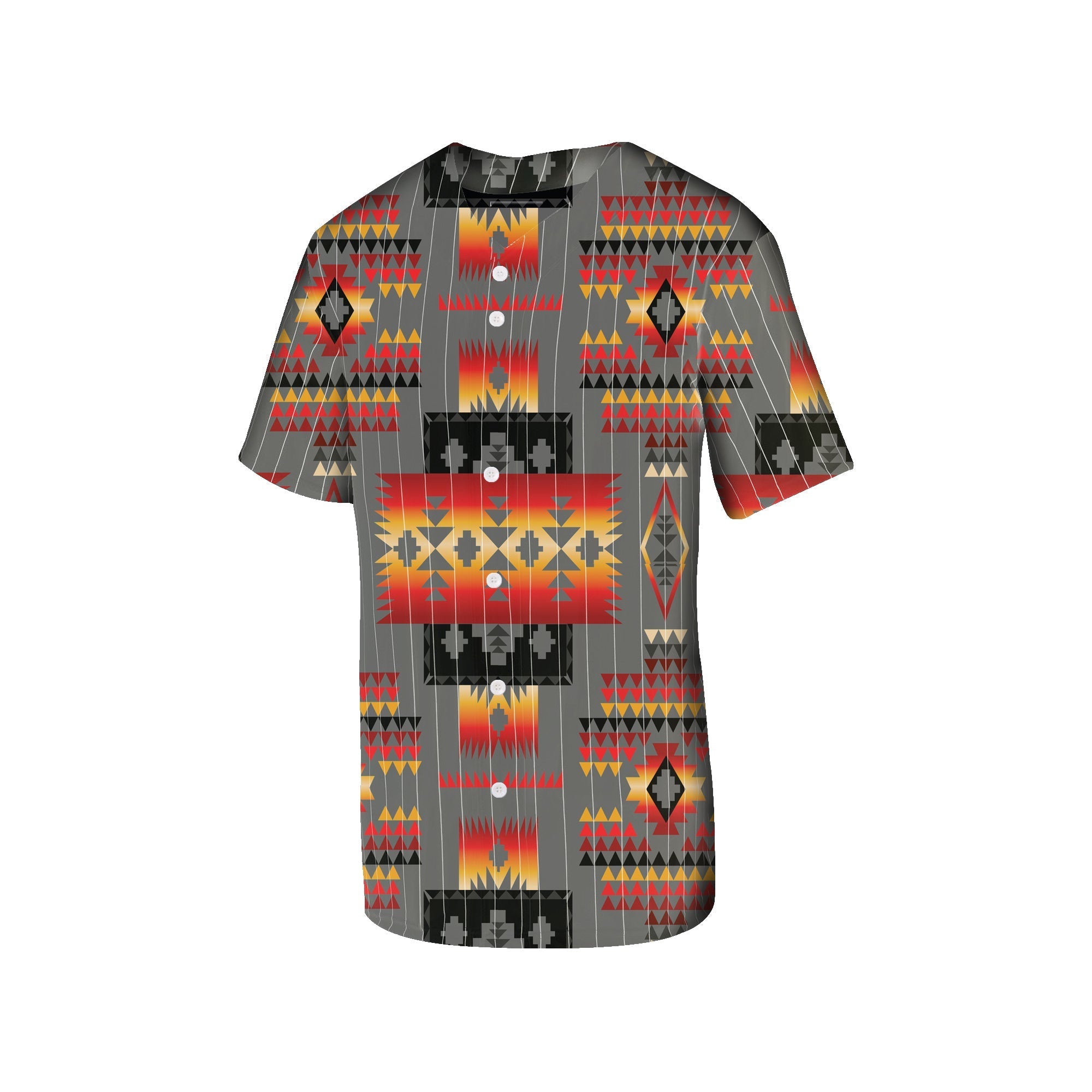 Gray Tribe Pattern Native American Baseball Jersey LT10 - Wonder Print Shop