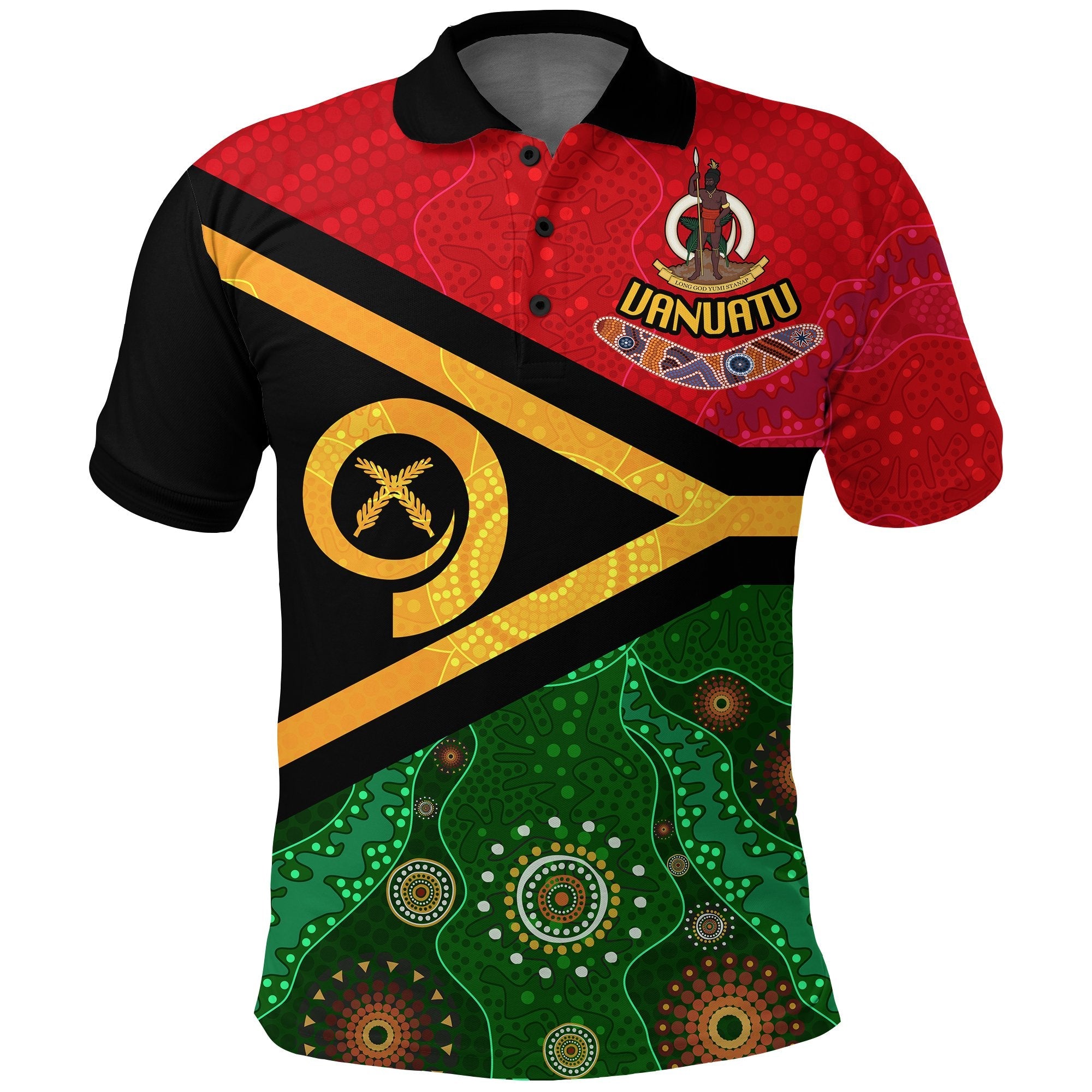 Custom Vanuatu With Aboriginal Patterns Polo Shirt LT20 - Wonder Print Shop