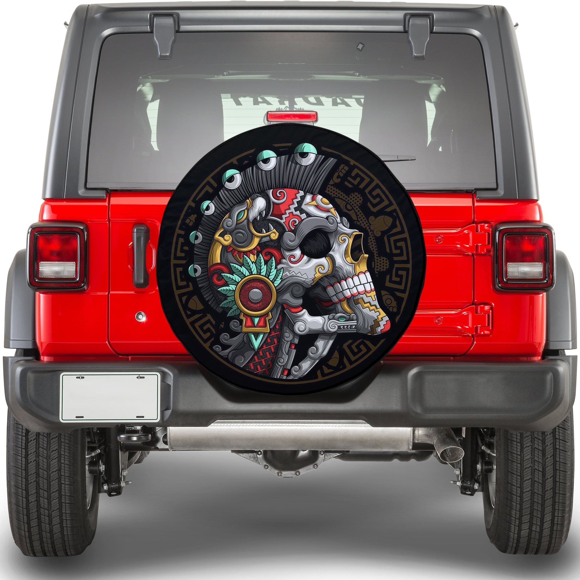 Mexico Spare Tire Cover - Beautiful Skull with Aztec LT13 - Wonder Print Shop