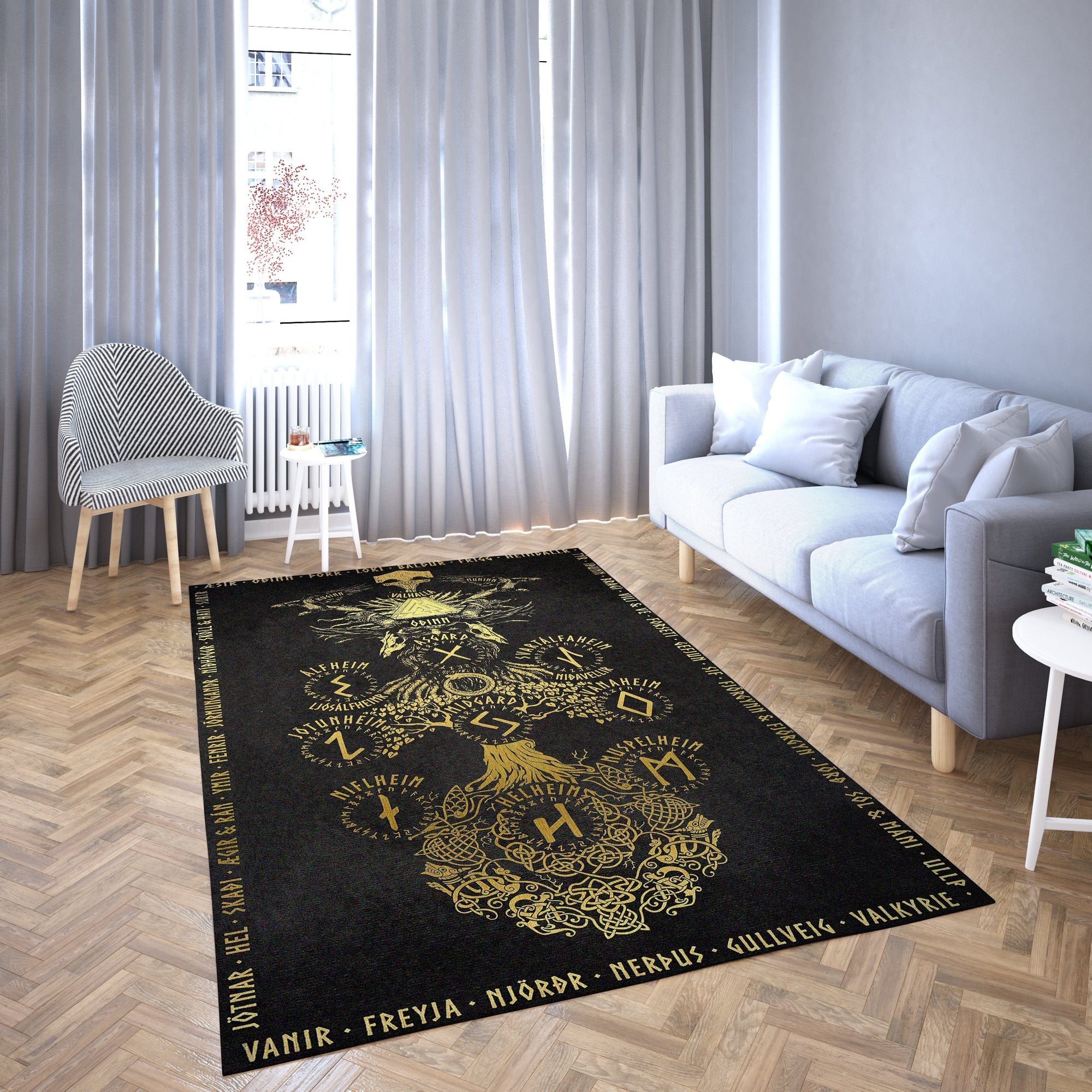 Viking Area Rug Norse Mythology Viking Carpet Living Room Area Rug RLT12 - Wonder Print Shop