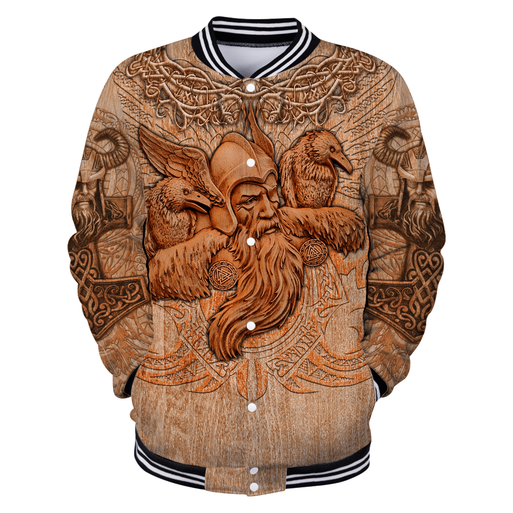 Viking Clothing Viking Odin and Ravens Baseball Jacket RLT12 - Wonder Print Shop