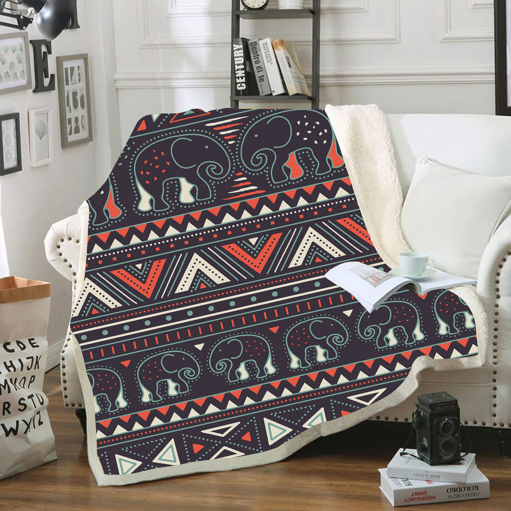 tribal-pattern-elephants-blanket