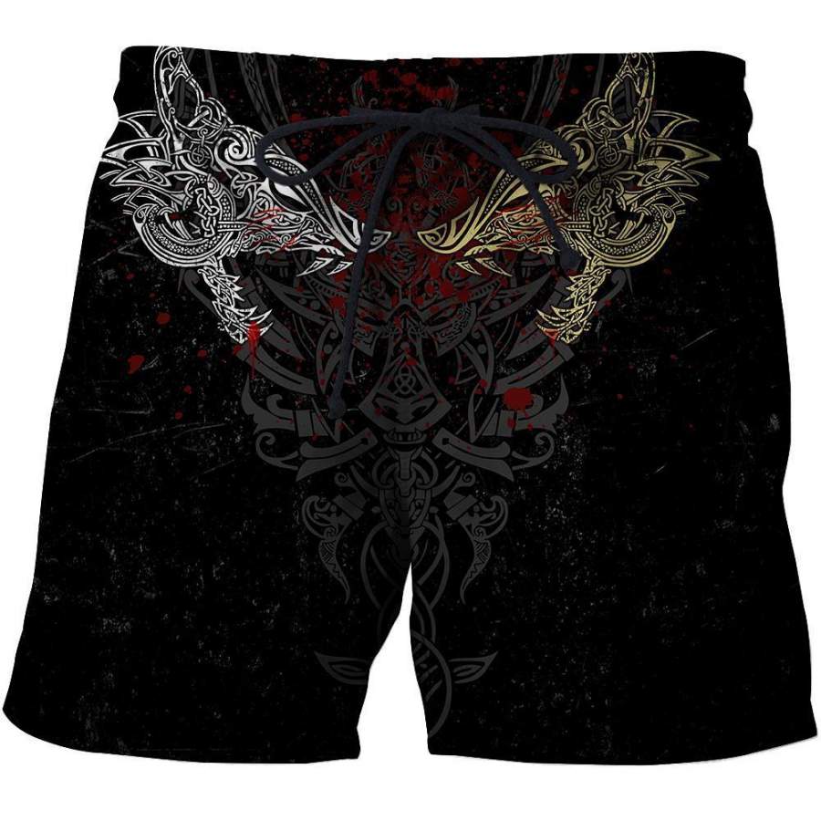 viking-clothing-geki-and-freki-viking-wolf-iii-tattoo-shorts