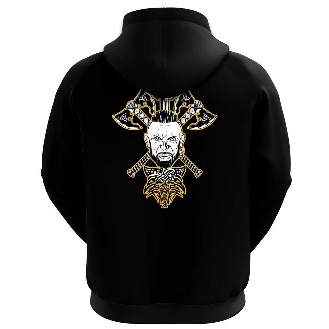 Viking Clothing Viking A Head Two Battle Axes and A Sword Hoodie RLT12 - Wonder Print Shop