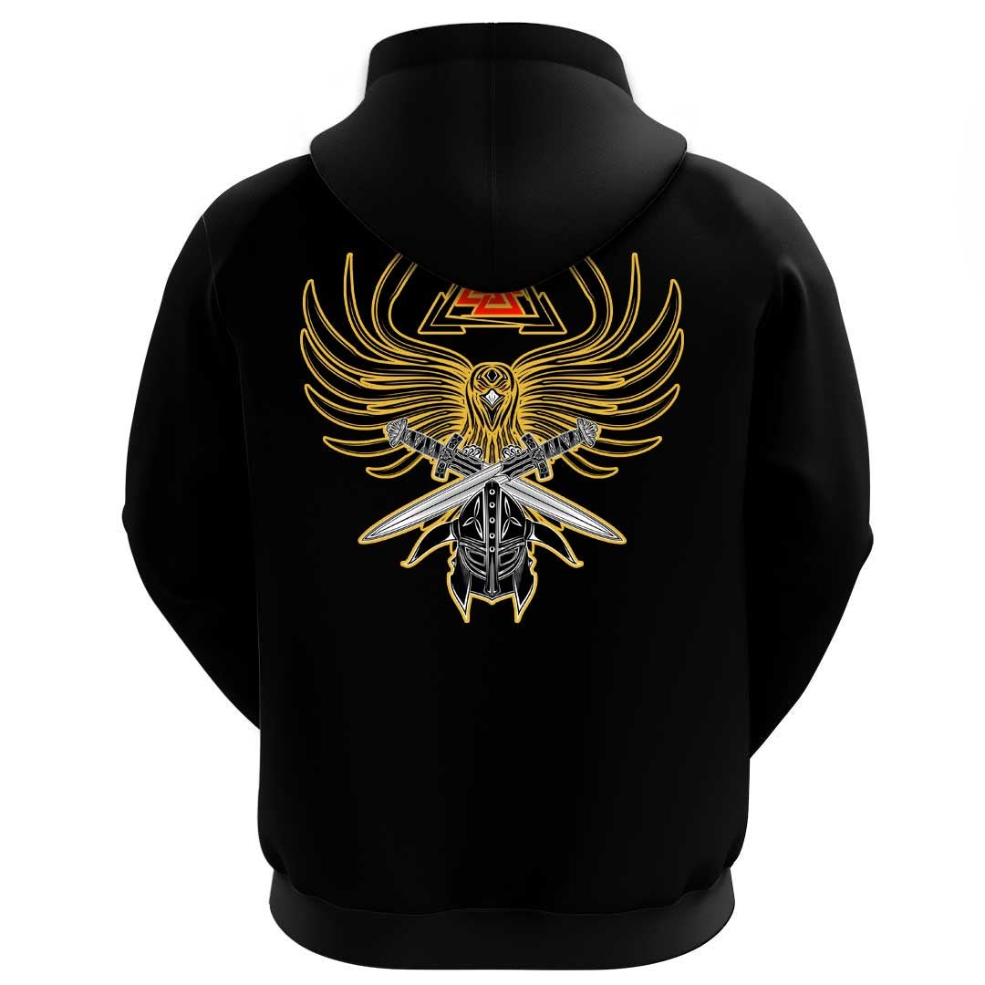 Viking Clothing Viking A Helmet Of The and Two Swords Valknut Hoodie RLT12 - Wonder Print Shop