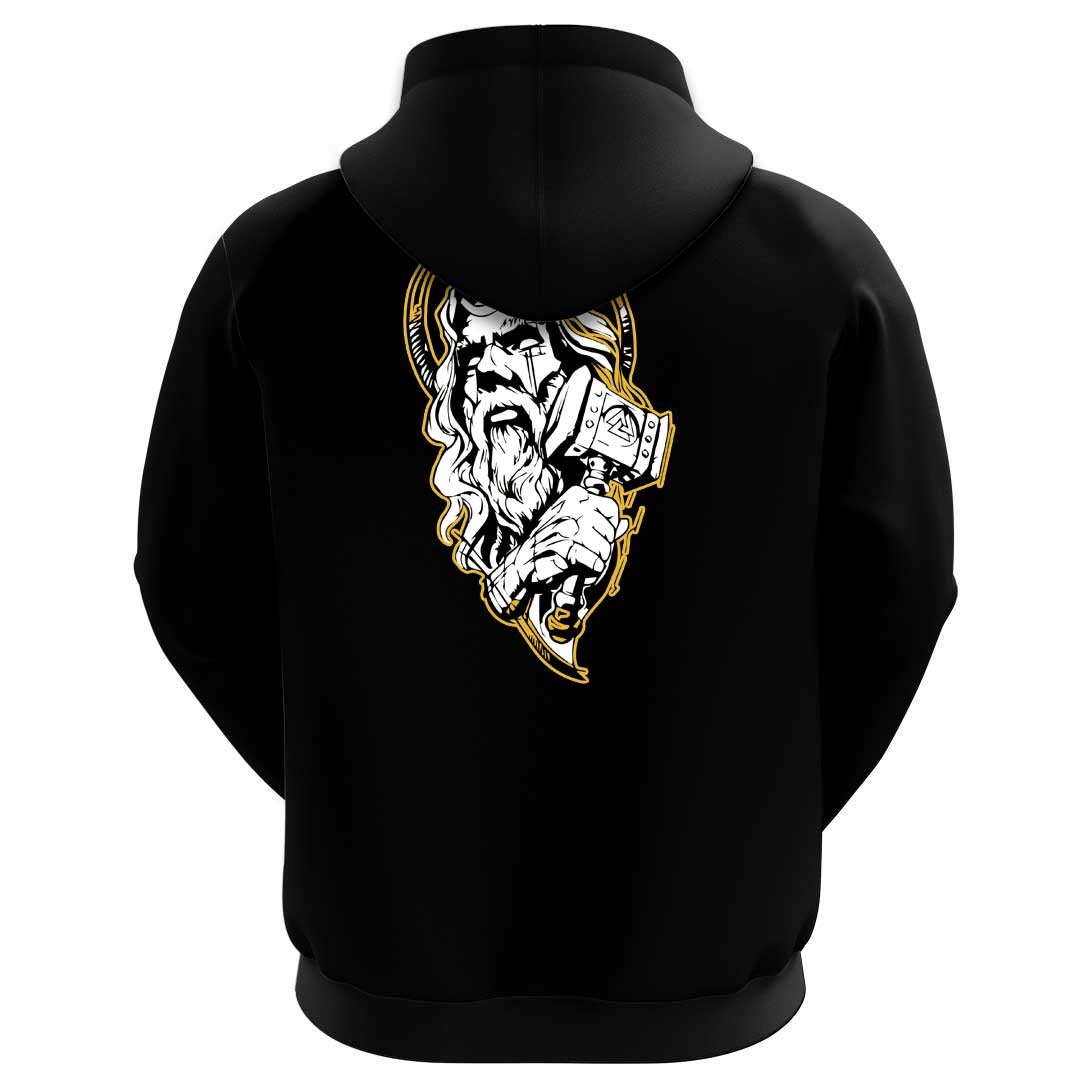 Viking Clothing Viking A Nordic God Odin and His Hammer Hoodie RLT12 - Wonder Print Shop