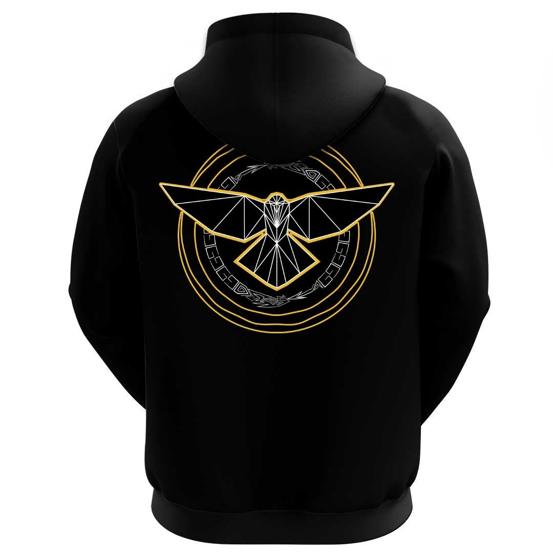 Viking Clothing Viking A Raven With Open Wings Against Sacred Sign Of Vikings Hoodie RLT12 - Wonder Print Shop