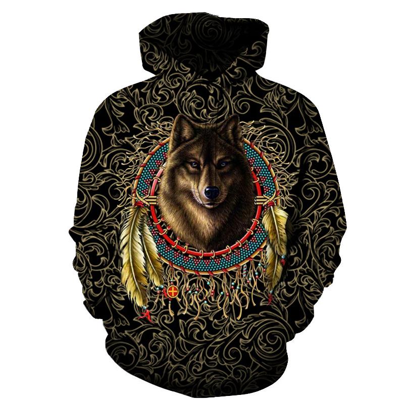 Wolf Warrior Dreamcatcher Native American Pullover Hoodie LT10 - Wonder Print Shop