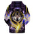 Moon Wolf Galaxy Purple Native American Pullover Hoodie LT10 - Wonder Print Shop