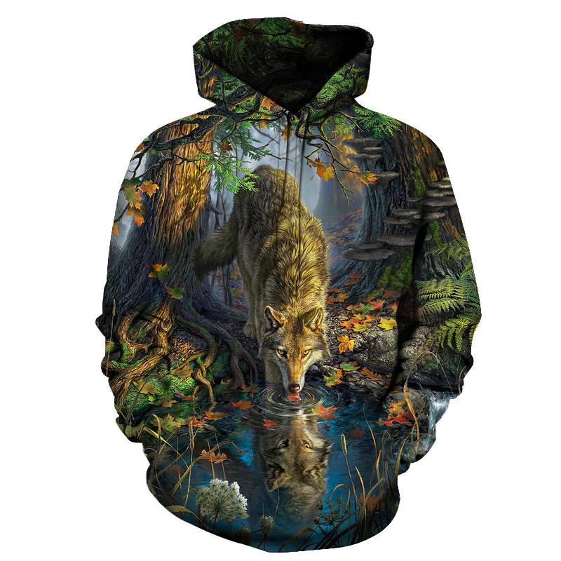 Wolf By The River Native American All Over Hoodie LT10 - Wonder Print Shop