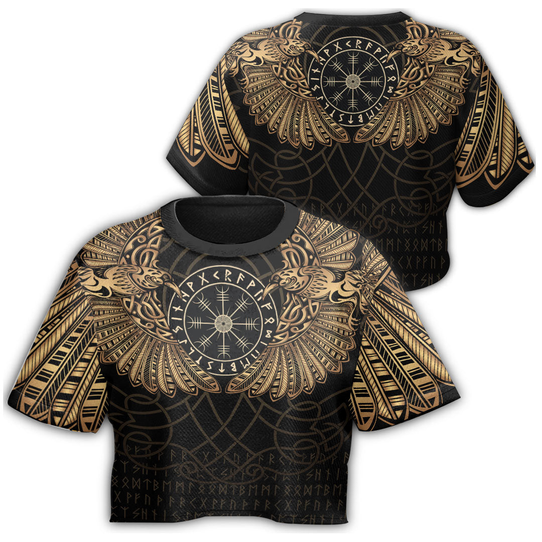 viking-clothing-viking-odins-celtic-two-ravens-gold-version-croptop-t-shirt