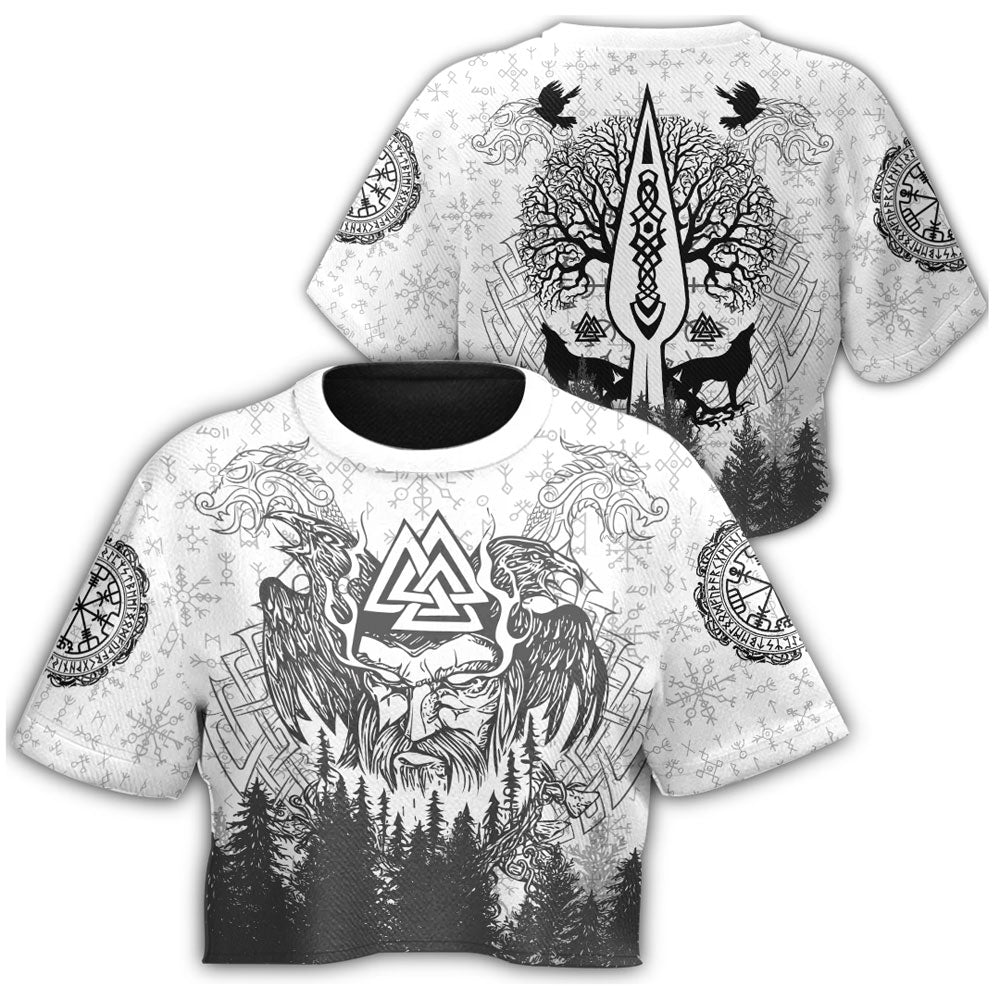 viking-viking-odin-and-raven-forest-croptop-t-shirt