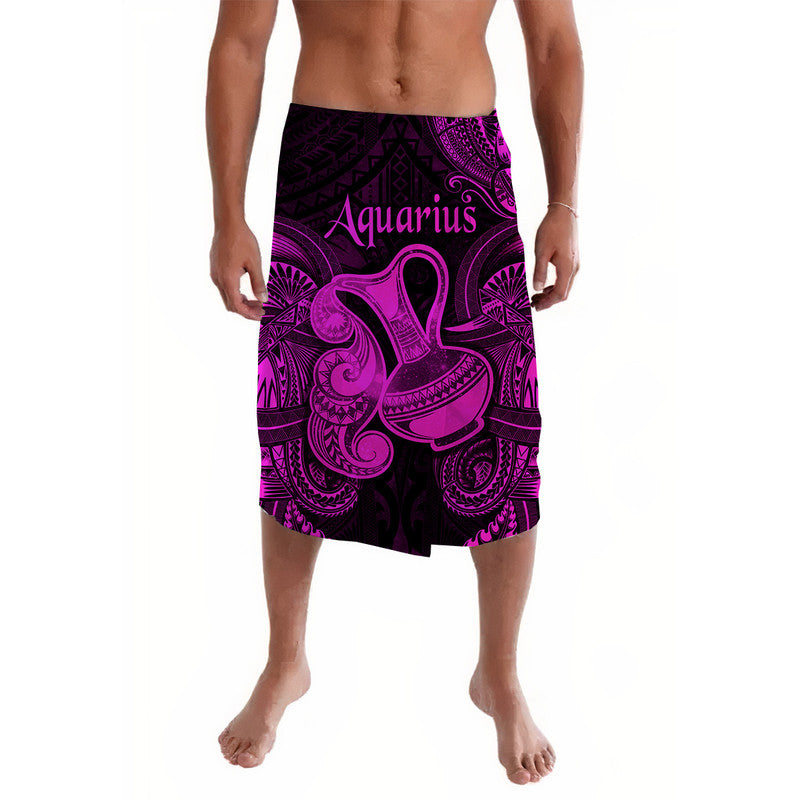 Zodiac lavalava skirt with Aquarius print, purple and magenta patterns