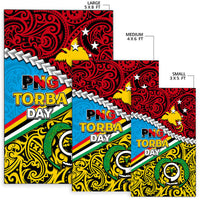 PNG Torba Day rug sizes: small 3x5 ft, medium 4x6 ft, large 5x8 ft, multicolor.