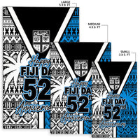 Fiji Day 52nd Anniversary rug with size labels: 3x5, 4x6, 5x8 ft