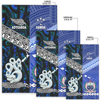 Aotearoa & Samoa rug size chart: 5x8 large, 4x6 medium, 3x5 small