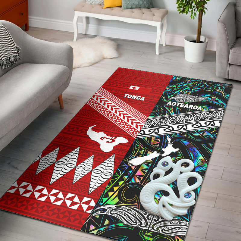 New Zealand and Tonga Area Rug Together Paua Shell LT8 - Wonder Print Shop