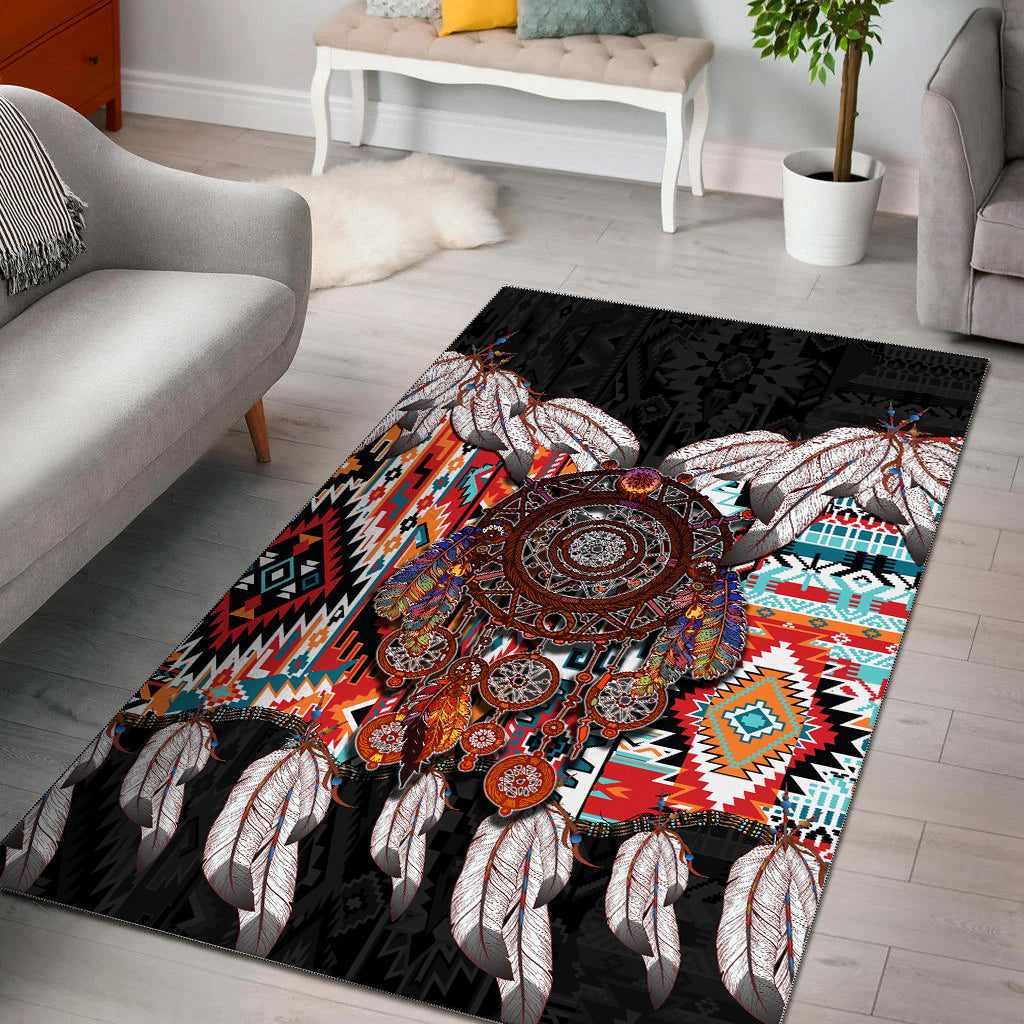 Native American Area Rug Native Patterns Dreamcatcher LT6 - Wonder Print Shop