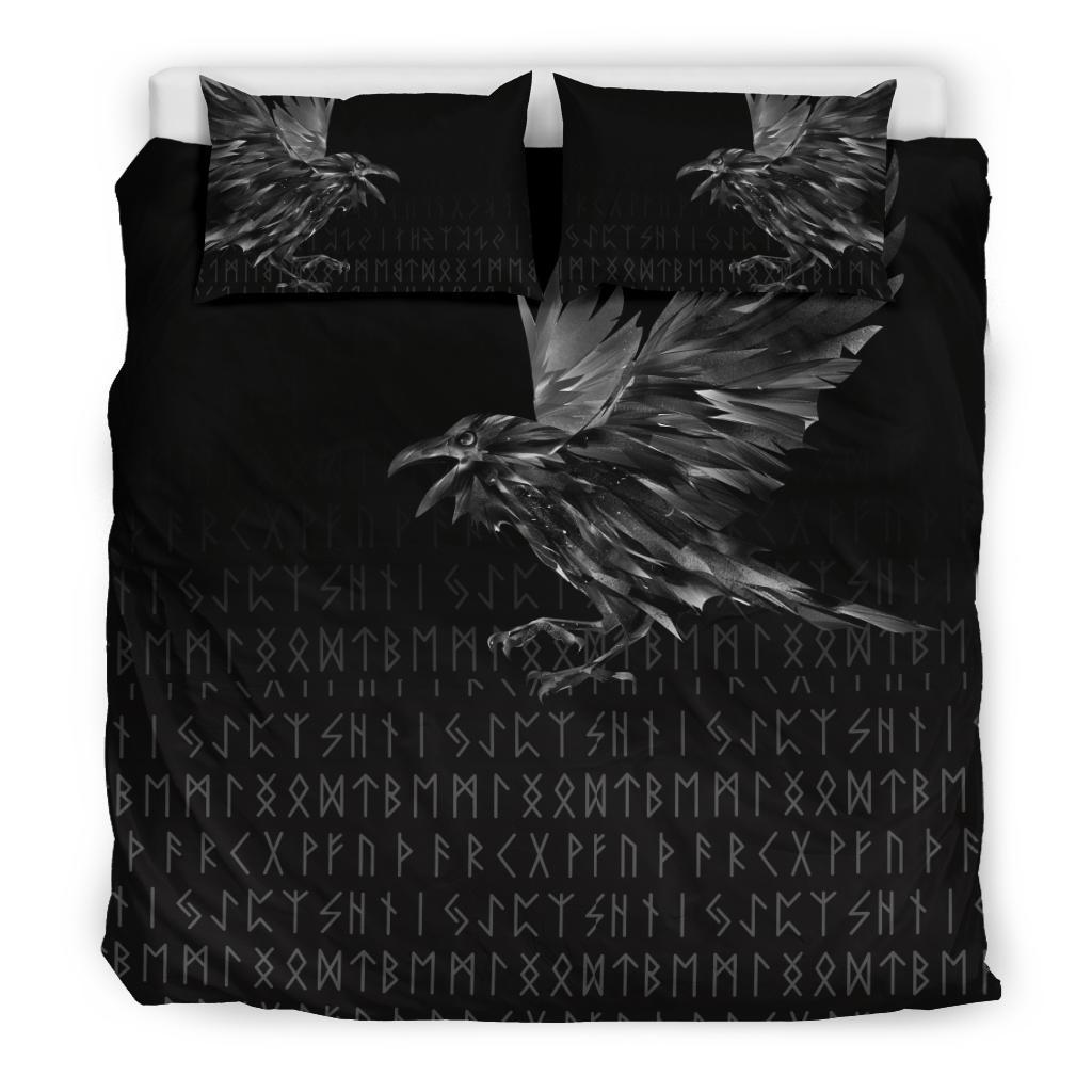 viking-bedding-set-the-raven-of-odin-rune