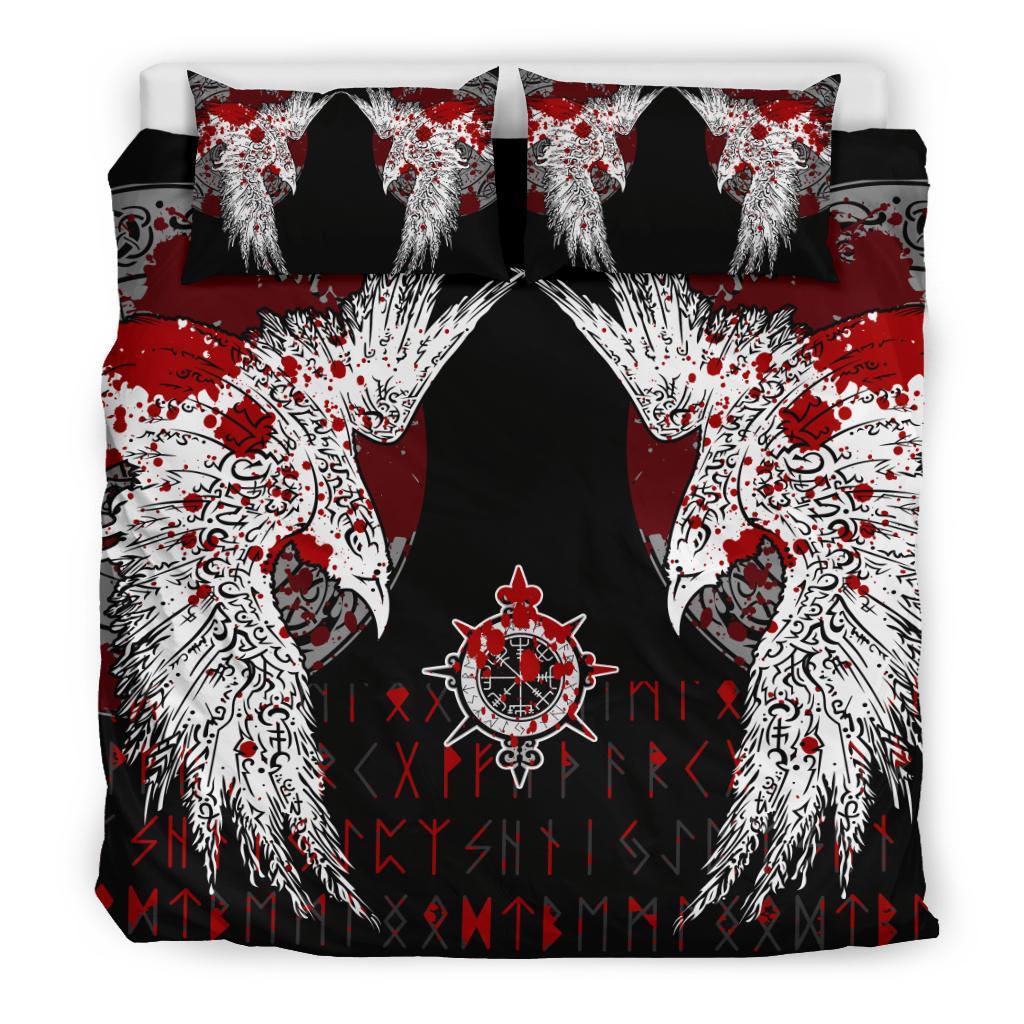 viking-bedding-set-mystical-raven-tattoo-blood