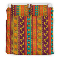 Full bedding set featuring a multicolor printed duvet and two matching pillowcases