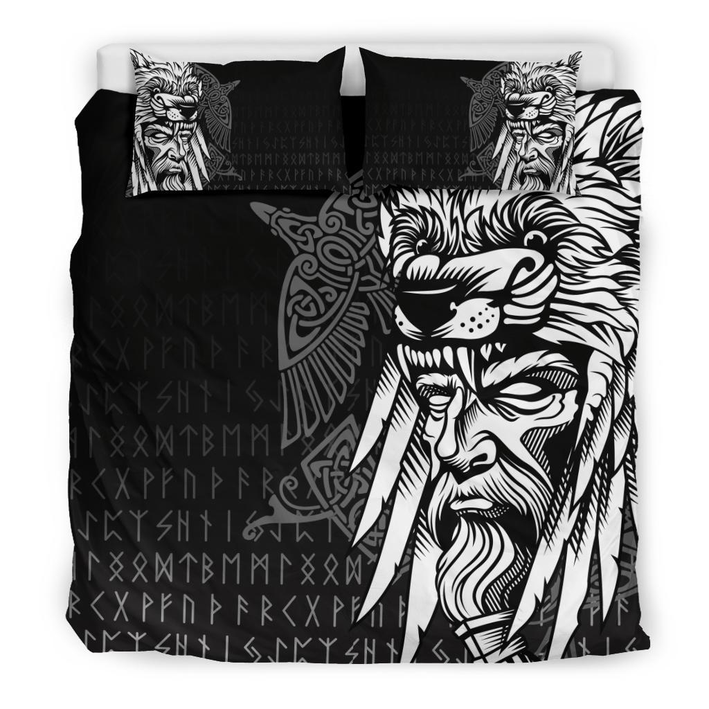 Viking Bedding Set Odin Raven and Fenrir On Hand RLT12 - Wonder Print Shop