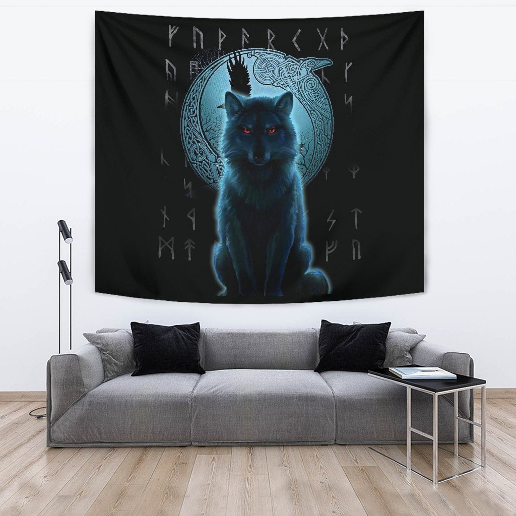 viking-tapestry-fenrir-viking-wolf-and-moon