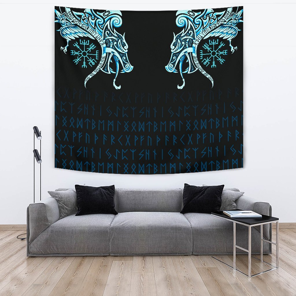 viking-tapestry-fenrir-raven-and-vegvisir-tattoo-cyan