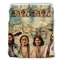 Native American leader portrait bedding set, large duvet print with two coordinated pillowcases