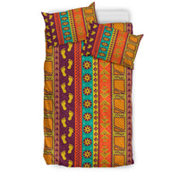 Multicolor Native American pattern bedding set with matching duvet and two pillowcases