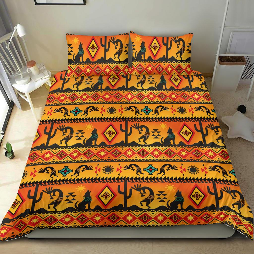 Kokopelli Yellow Native American Bedding Set LT10 - Wonder Print Shop