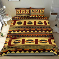 Native American inspired bedding set with multicolor geometric print and two matching shams