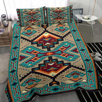 Bedding set LT10 corner border, multicolor Native American geometric design