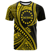 Kids black and gold Polynesian wave T-shirt, crew neck, short sleeves