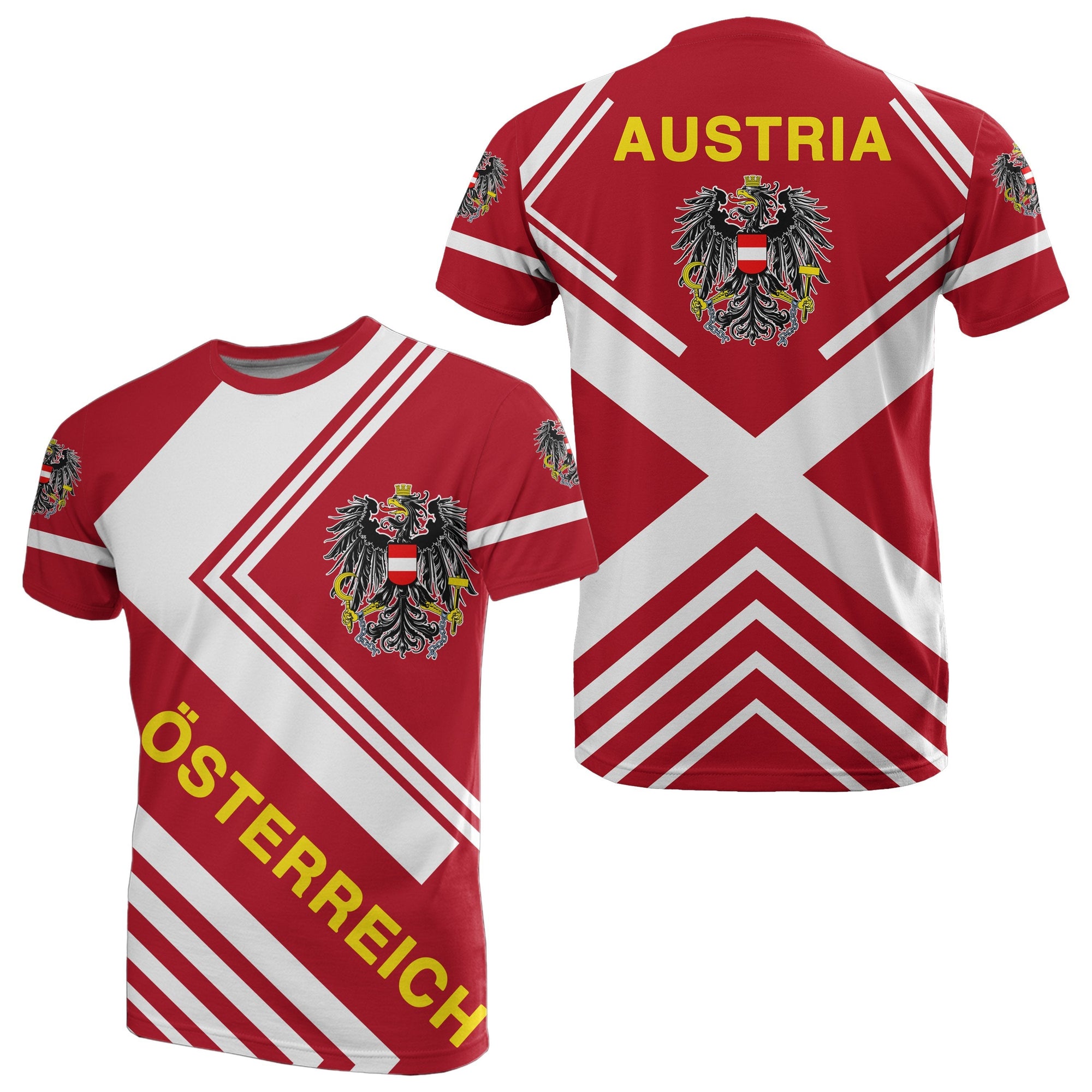 Austria T Shirt Flag European Nations Style - Wonder Print Shop