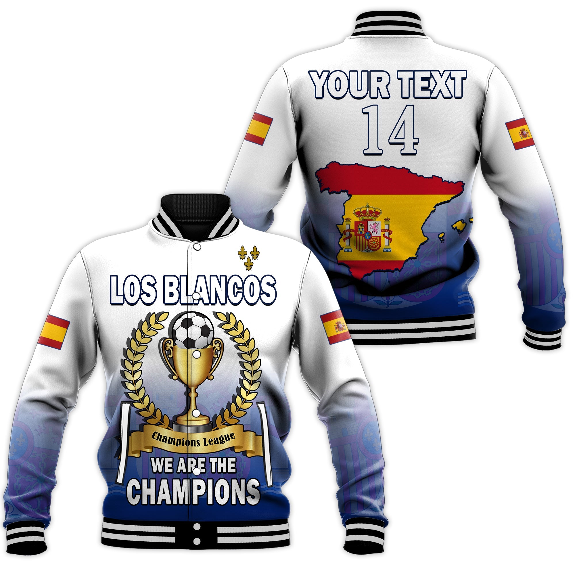 (Custom Text and Number) Spanish Football 2022 Baseball Jacket We Are Champions - Wonder Print Shop