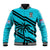 Fiji Rugby Tapa Pattern Fijian 7s Cyan Baseball Jacket - Wonder Print Shop