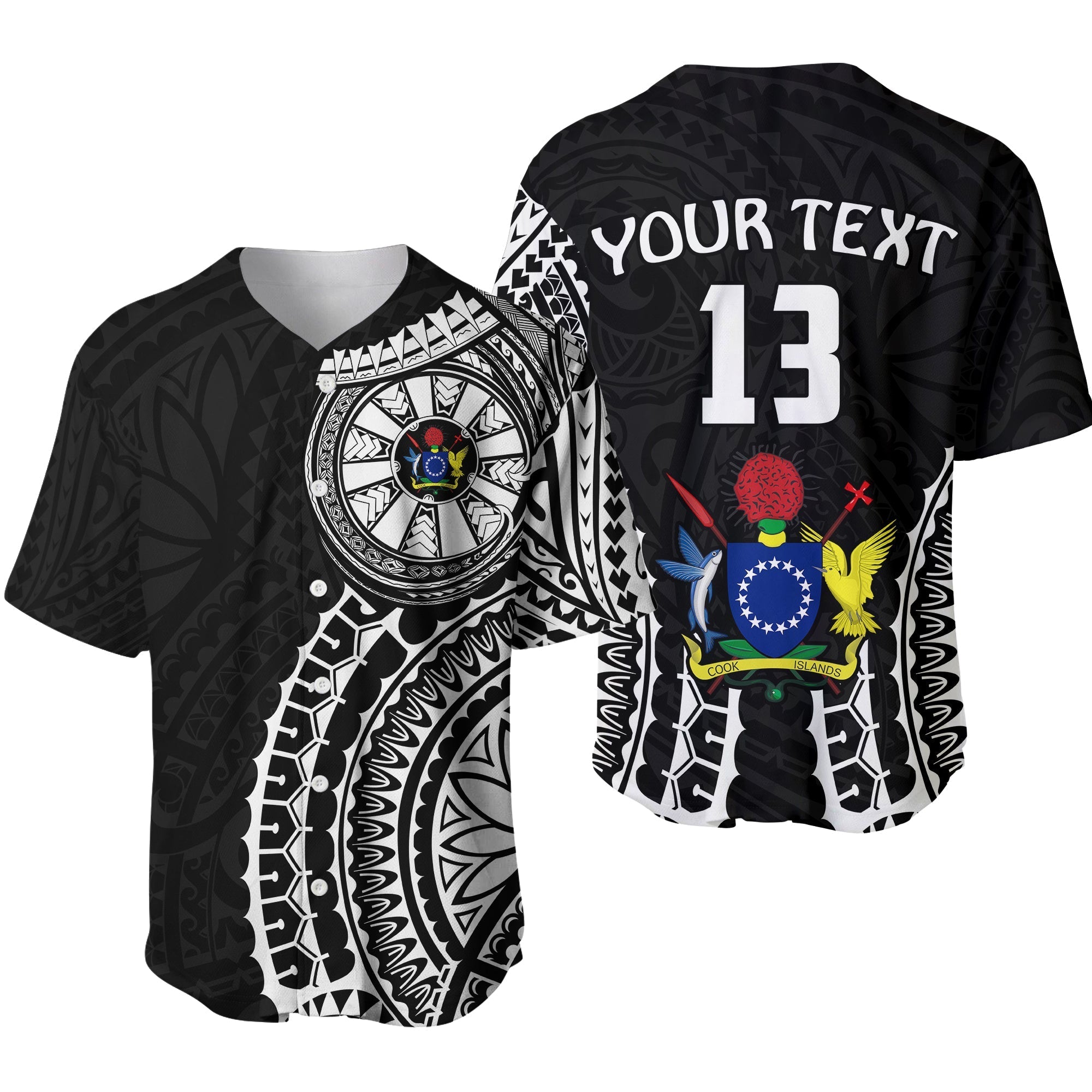 (Custom Text and Number) Cook Islands Baseball Jersey Polynesian Cultural The Best For You LT13 - Wonder Print Shop