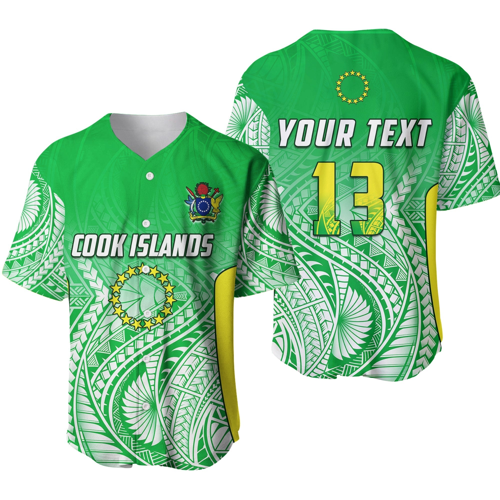 (Custom Text and Number) Cook Islands Baseball Jersey Pattern Be Unique LT13 - Wonder Print Shop