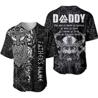 Black baseball jersey front and back set: Viking warrior and DADDY rune prints